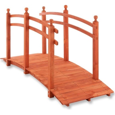 Zahradní dřevěný můstek se zábradlím - 235 x 75 x 109 cm – Zboží Dáma