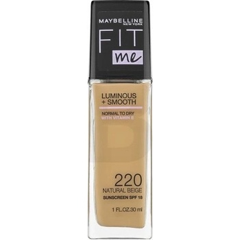 Maybelline Fit Me Luminous + Smooth Foundation 220 Natural Beige tekutý make-up pre zjednotenú a rozjasnenú pleť 30 ml