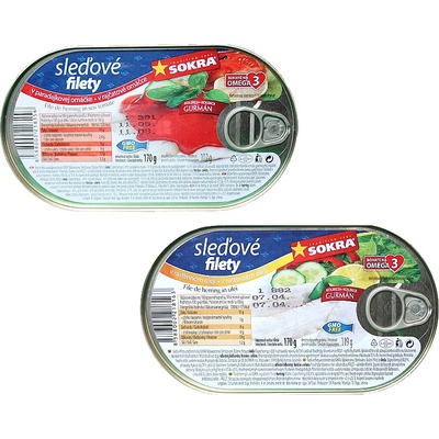 Sokra Filety zo sleďa Filety zo sleďa v paradajkovej omáčke 170 g