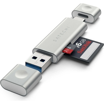 Satechi USB-C Card Reader USB 3.0 - Четец за microSD и SD карти памет за мобилни устройства (29754)