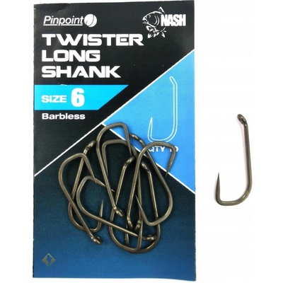 Kevin Nash Twister Long Shank Barbless vel.6 10 ks