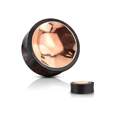 Šperky4U dřevěný plug do ucha s mědí PL01239-10