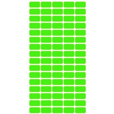 Етикети за цени 12x22 mm 80 етик. /лист Зелен неон (520211-54)