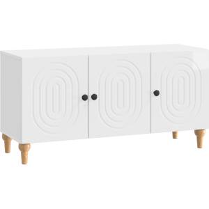 vidaXL ТВ шкаф 99 x 34, 5 x 50 см Бял гланц Инженерна дървесина (894259)