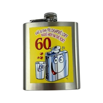 Darčeková ploskačka plaskule Dáš si dva tri chlapské loky 60tka 200 ml
