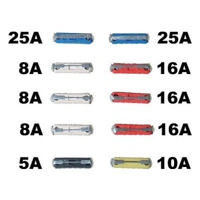 Poistky valcové sada 10ks Automax
