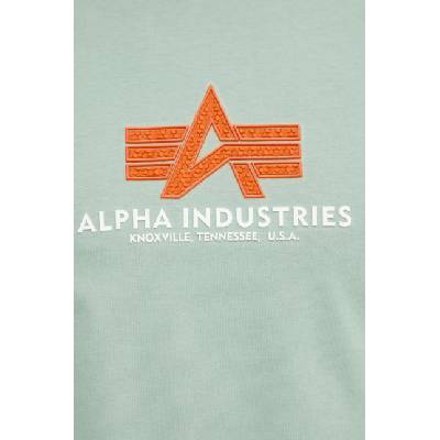 Alpha Industries Памучна тениска Alpha Industries Basic Rubber в зелено с апликация 100501RB (100501RB)