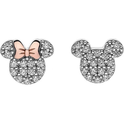 Disney strieborné náušnice kôstky Mickey and Minnie Mouse E905016UZWL