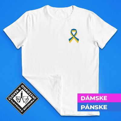 Tričko s potlačou Pre Ukrajinu biela