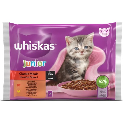 Whiskas ПАУЧ ДЖУНИЪР МЕСНА СЕЛЕКЦИЯ 4Х85ГР