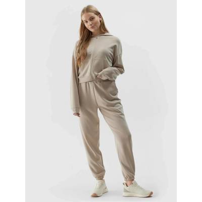 Women's jogger sweatpants with the addition of modal 4F beige hnedá