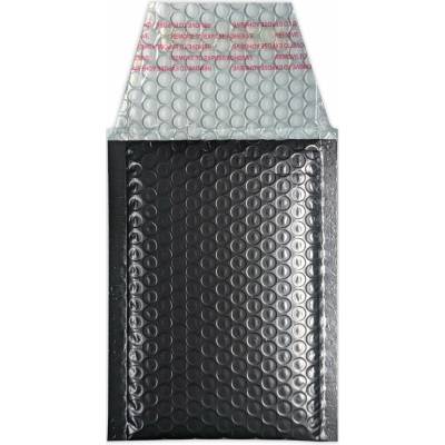 Lesklé metalické bublinkové obálky - 145 x 90 mm - Černá