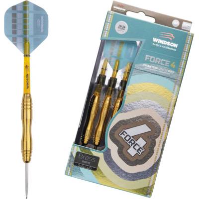 Steelové šipky Windson FORCE4 22 G Zlatá,Žlutá,Světle modrá