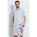 Pánske pyžamá Bicykl pánská noční košile kr.rukáv šedá