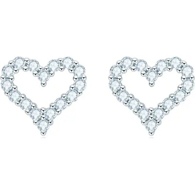 Nubis stříbrné náušnice srdce MN157