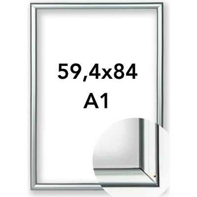 Fotorámeček BF Rozměr: A1 - 59,4 x 84 cm, Barva: Stříbrná, Typ zasklení: Plexi