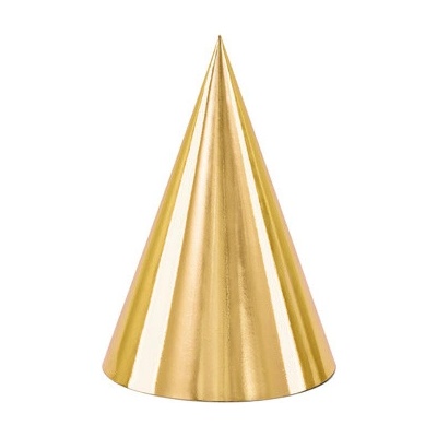 PartyDeco Párty kloboučky zlaté 6ks