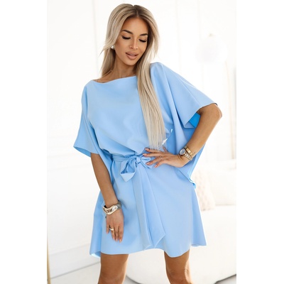 Numoco Широка рокля в бледосин цвят 287-36nmc-2476 - Светлосин, размер l/xl