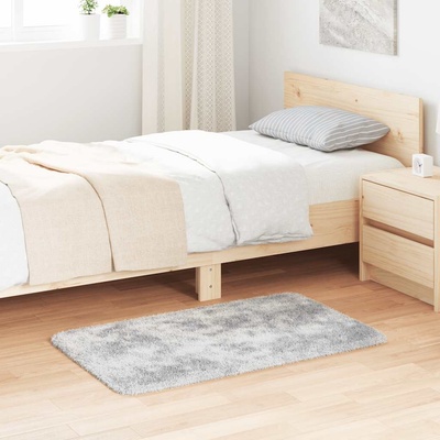 vidaXL Шаги килим с дълъг косъм, NAVARRA, сребристо сив, 60x100 см (4102812)