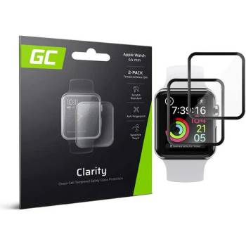 Green Cell Clarity Tempered Glass Protector - калено стъклено защитно покритие с извити ръбове за дисплея на Apple Watch 44мм (2 броя)