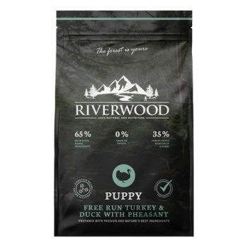 Riverwood Puppy - Пълноценна суха храна за подрастващи кучета от малки и средни породи с пуешко месо, 12 кг