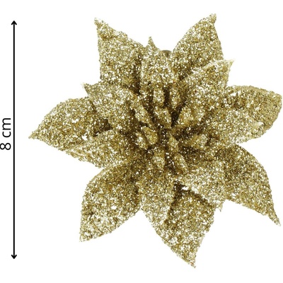 Springos CA0725 VÁNOČNÍ DEKORACE POINSETTIA 11X11 CM
