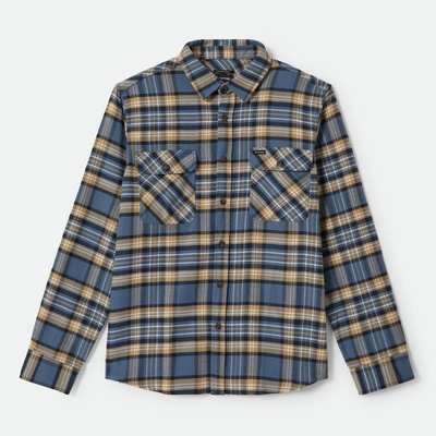 Brixton flanelová košela Bowery azure blue/washed navy/sand