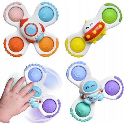 Woopie Senzorická hračka spinner sada 3 ks raketa ufo mimozemšťan