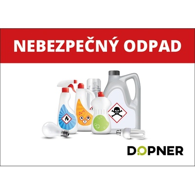 Dopner Nálepka nebezpečný odpad na popelnice - A4
