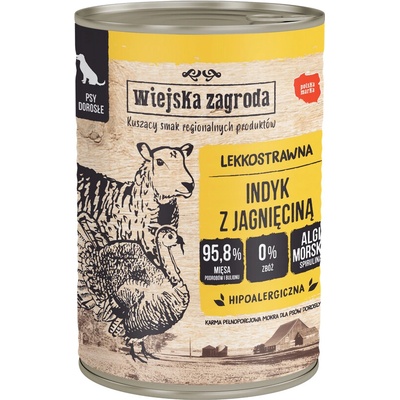 Wiejska Zagroda Adult Morčacie mäso s jahňacím 400 g