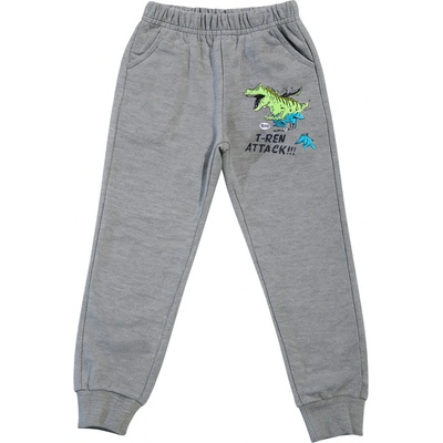 xcena Tepláky bavlněné šedé s dinosaury