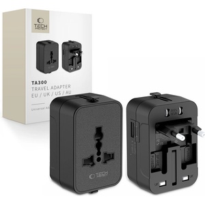 Tech-Protect ta300 travel adapter eu / uk / us / au black (5906302392919)