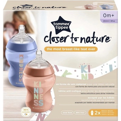 Tommee Tippee Kojenecká láhev C2N růžová 2ks 260ml
