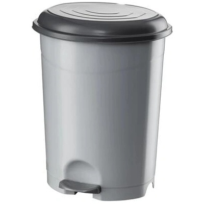 PLANET Кош за отпадъци, с педал, 35 х 33 х 40.6 cm, 22 L, сиво-черен (UP128-245)
