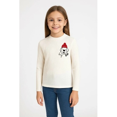 Fashionkids dievčenský rebrovaný top Natalka biela