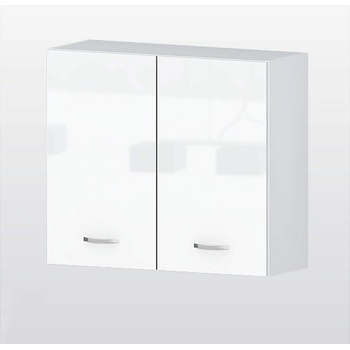 Голд - Аполо Горен кухненски шкаф с 2 врати и рафт Алис g13 80 см бял гланц