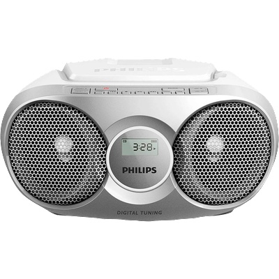 Philips AZ215B/12 CD Sound technology - преносим CD плейър, FM радио, AUX, сребрист AZ215S/12 (AZ215S/12)