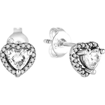 DELIS Сребърни обеци от проба 925, jw906, модел "сърце", с родиево покритие (jw906)