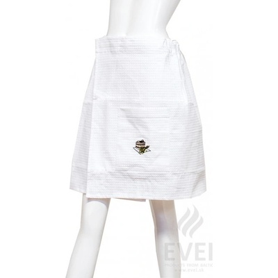 EVEI Kilt do sauny pánsky 100 % bavlna vaflová, 55x150 cm, biely