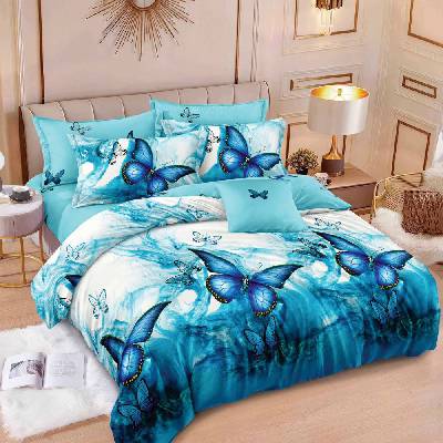 EmonaMall Двулицево спално бельо EmonaMall, 6 части - Модел S19034 (S19034-66666d)