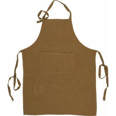 Ib Laursen Zástěra s kapsou Cognac hnědá textil