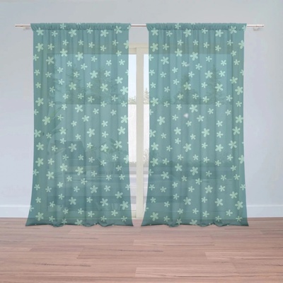 Záclony Zelené hvězdy: 2 ks - 150x250 cm - Sablio