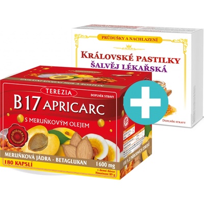 Terezia Company B17 Apricarc s meruňkovým olejem 150+30 kapslí + Královské pastilky šalvěj 36 ks