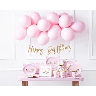 PartyDeco Cat party Party set dekorace Kočka růžová