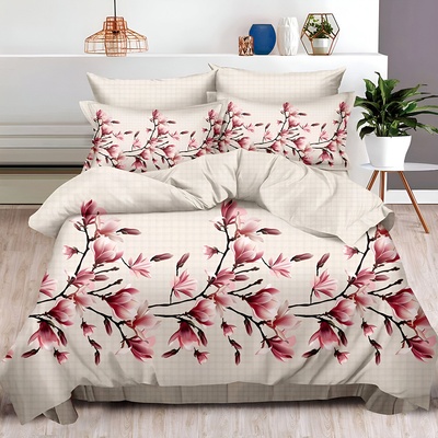 EmonaMall Двулицево спално бельо с ластик EmonaMall, 6 части - Модел S17914 (S17914-66666e)