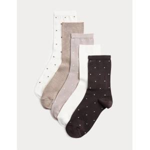 Marks & Spencer 5 чифта супермеки точковидни чорапи Marks & Spencer кафява Marks & Spencer | Kafyav | ЖЕНИ | 3-5