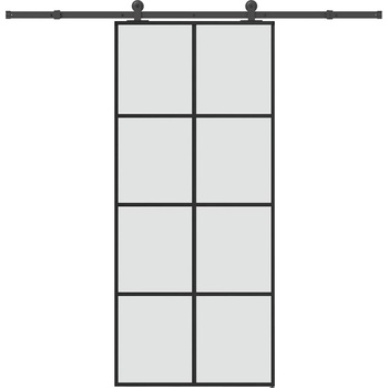 vidaXL Плъзгаща се врата с обков 90x205 см ESG стъкло и алуминий (3332896)