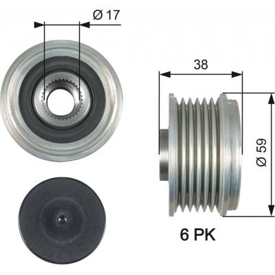 Voľnobeżka alternátora GATES OAP7177