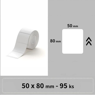 Niimbot štítky R A2A88358701, 50x80mm 95ks Biele pre B21, B21S, B3, B1S