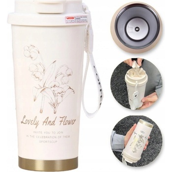 Ecarla termohrnček s náustkom 550 ml růžový